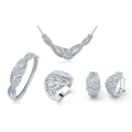 Micro Pave Einstellung Schmuck Set 925 Sterling Silber Schmuck